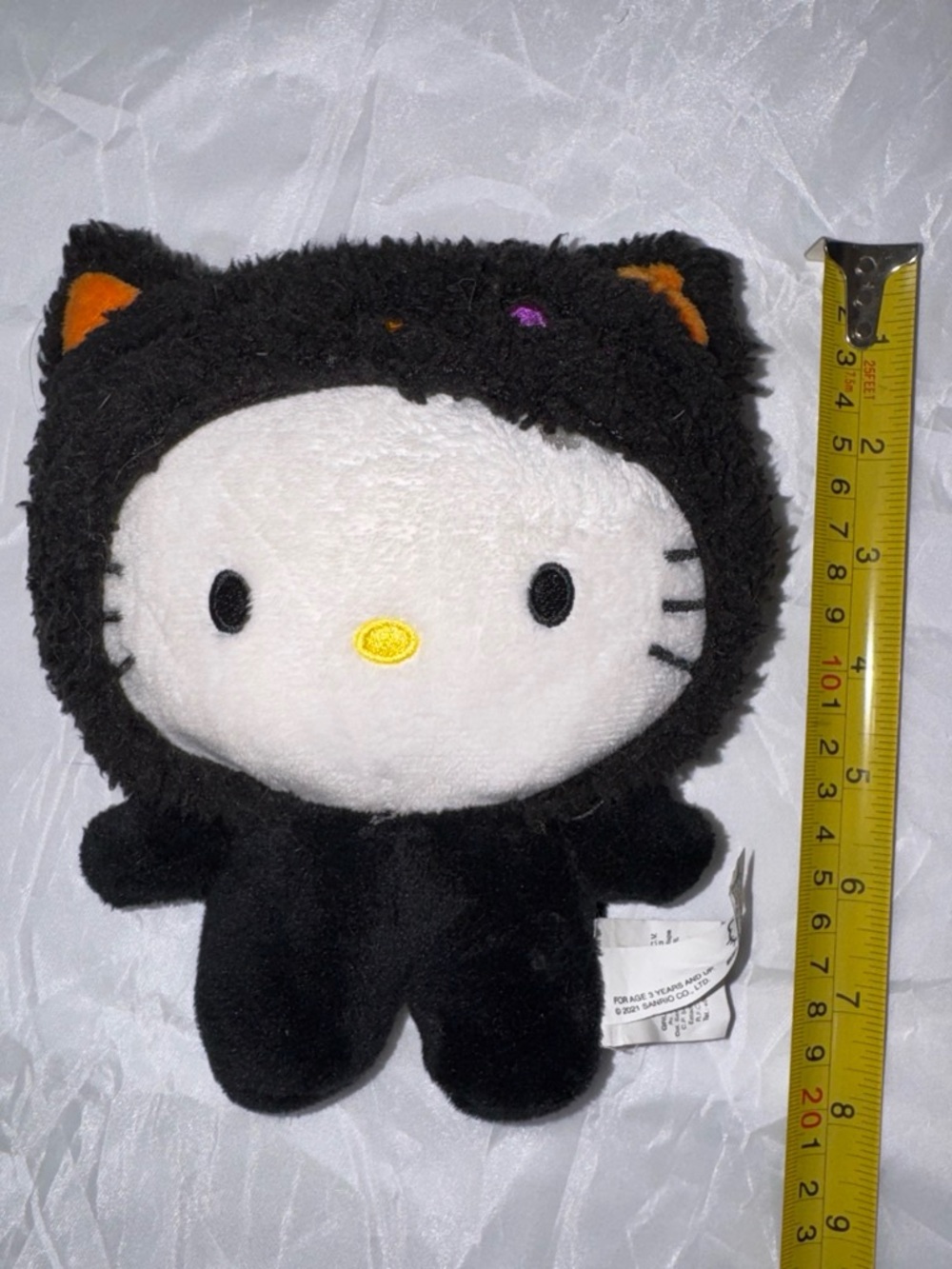 Hello Kitty Halloween Black Cat Plush Toy 7”
